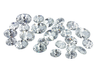 Ossido Di Zirconio Ovale Bianco, Assortimento Da 5, 6 E 7 Mm, Sacchetto Da 25 Le Dimensioni Possono Variare Leggermente - Immagine Standard - 1