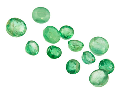 Confezione Da 12 Smeraldi Tondi, Varie Dimensioni A Partire Da 3 MM