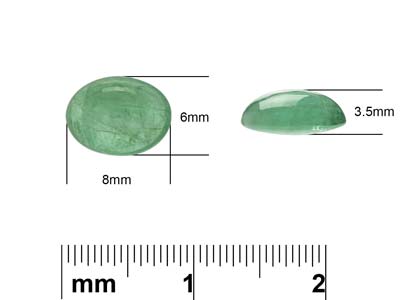 Smeraldo, Cabochon Ovale, 8 X 6 MM - Immagine Standard - 4