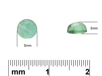 Smeraldo, Cabochon Tondo, 5 MM - Immagine Standard - 4