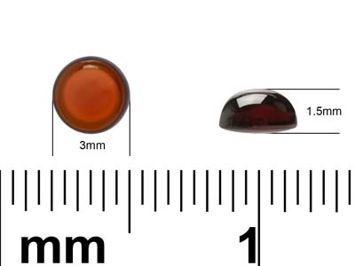 Granato, Cabochon Tondo, 3 MM - Immagine Standard - 4