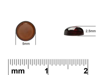 Granato, Cabochon Tondo, 5 MM - Immagine Standard - 4