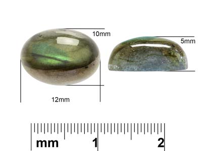 Labradorite, Cabochon Ovale, 12 X 10 MM - Immagine Standard - 4