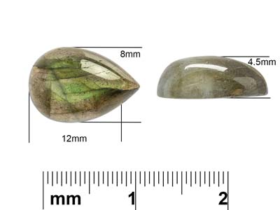 Labradorite, Cabochon A Pera, 12 X 8 MM - Immagine Standard - 4
