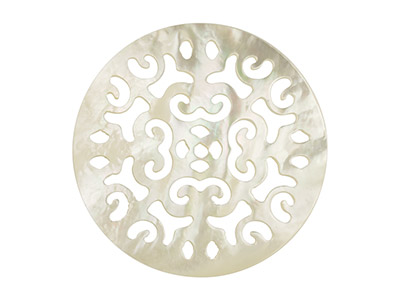 Madreperla Bianca, Disco In Filigrana 20mm - Immagine Standard - 1