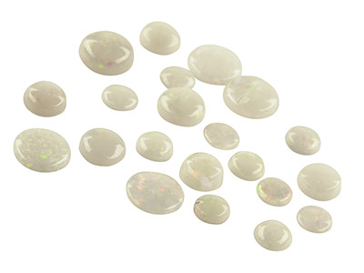 Confezione Da 20 Opali, Cabochon Tondo, Varie Dimensioni A Partire Da 3 MM - Immagine Standard - 1