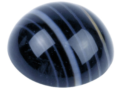 Cabochon Tondo Di Onice A Bande Bianche E Nere, 6 MM - Immagine Standard - 1