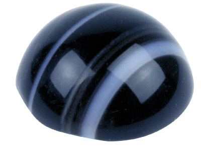 Cabochon Tondo Di Onice A Bande Bianche E Nere, 8 MM - Immagine Standard - 1