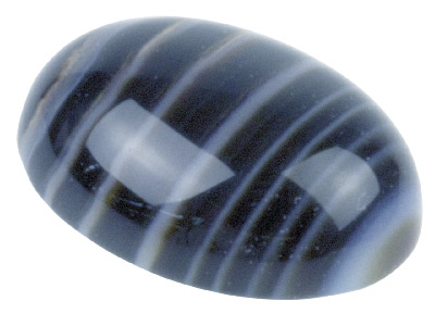 Cabochon Ovale Di Onice A Bande Bianche E Nere, 8 X 6 MM