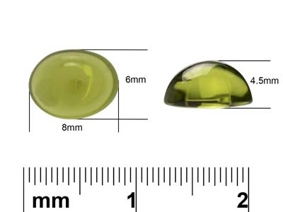 Peridoto, Cabochon Ovale, 8 X 6 MM - Immagine Standard - 4