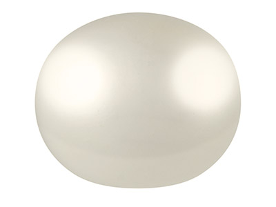 Coppia Di Perle Coltivate D'acqua Dolce, A Bottone, Semiforate, 5,5-6 Mm, Bianche - Immagine Standard - 1