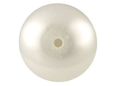 Coppia Di Perle Coltivate D'acqua Dolce, A Bottone, Semiforate, 5,5-6 Mm, Bianche - Immagine Standard - 2