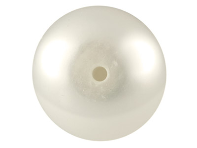 A Forma Di Bottone Semiforato In Perle D'acqua Dolce, 7,00 - 7,50 Mm, Bianco, Paio - Immagine Standard - 2