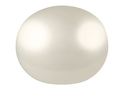 Coppia Di Perle Coltivate Dacqua Dolce, A Bottone, Semiforate, 8,5-9 Mm, Bianco