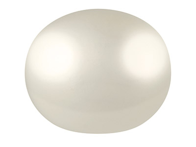 Coppia Di Perle Coltivate D'acqua Dolce, A Bottone, Semiforate, 8,5-9 Mm, Bianco - Immagine Standard - 1