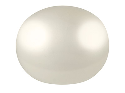 Coppia Di Perle D'acqua Dolce Coltivate, A Bottone, Semiforate, 9-9,5 Mm, Bianco - Immagine Standard - 1