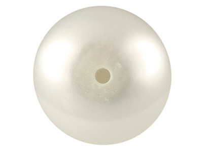 Coppia Di Perle D'acqua Dolce Coltivate, A Bottone, Semiforate, 9-9,5 Mm, Bianco - Immagine Standard - 2