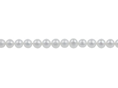 Perla D'acqua Dolce Rotonda, 4-4,50mm, Bianco Naturale, Filo Da 40 Cm - Immagine Standard - 1