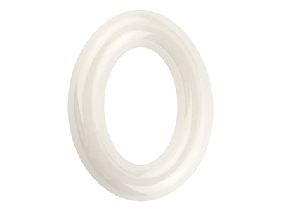 Forma Ovale Di Ceramica, Bianco, 13 X 10 MM - Immagine Standard - 1