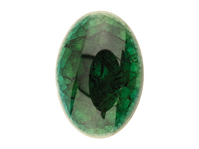 Ceramica Verde Con Aspetto Screpolato, Cabochon Ovale 18 X 13 MM