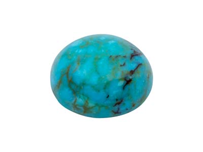 Matrice Di Turchese Cinese, Cabochon Tondo, 10 MM - Immagine Standard - 1