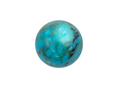 Matrice Di Turchese Cinese, Cabochon Tondo, 10 MM - Immagine Standard - 2