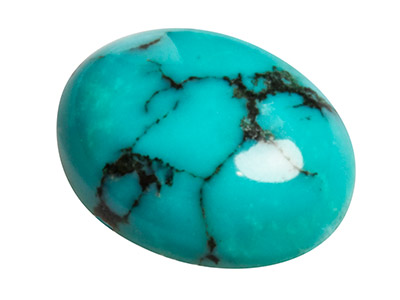Matrice Di Turchese Cinese, Cabochon Ovale, 10 X 8 MM