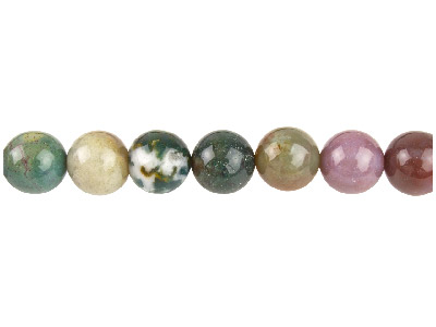 Agata Indiana, Pietra Fine Rotonda 10 Mm, Filo Da 40 Cm - Immagine Standard - 1