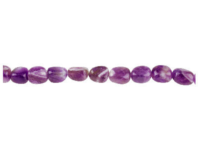 Ametista, Pietra Preziosa Pepita 8 X 10 Mm, Filo Da 40 Cm - Immagine Standard - 1