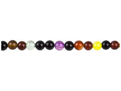 Perline Rotonde Semipreziose, Filo Di 38-39 Cm, 4 Mm, Agata, Multicolore - Immagine Standard - 1