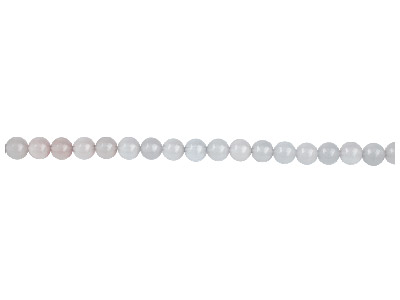 Perline Rotonde Semipreziose, Filo Di 40 Cm, 4 Mm, Agata, Grigio