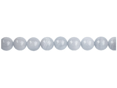 Perline Rotonde Semipreziose, Filo Di 38-39 Cm, 8 Mm, Agata, Grigio