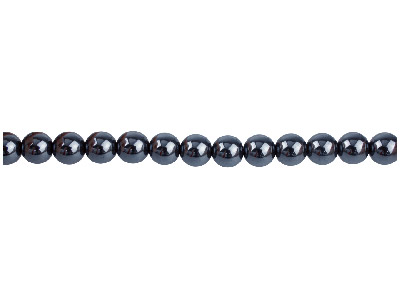 Perline Rotonde Semipreziose, Filo Di 40 Cm, 6 Mm, Ematite - Immagine Standard - 1