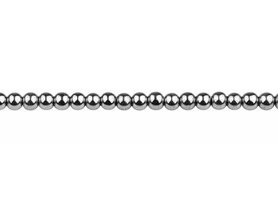 Perline Rotonde Semipreziose, Filo Di 38-39 Cm, 4 Mm, Ematite Galvanizzata, Argento - Immagine Standard - 1