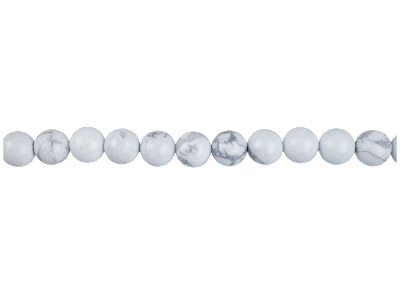 Perline Rotonde Semipreziose, Filo Di 40 Cm, 6 Mm, Howlite - Immagine Standard - 1