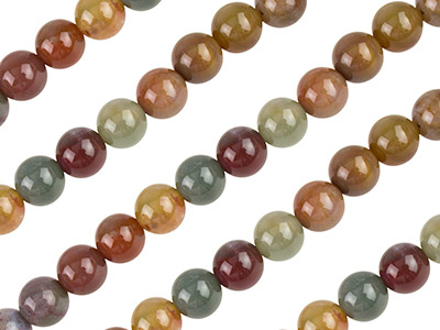 Diaspro Fantasia, Pietra Fine Rotonda 4 Mm, Filo Di Perle Da 40 Cm - Immagine Standard - 1