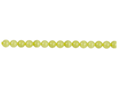 Perline Rotonde Semipreziose, Filo Di 38-39 Cm, 6 Mm, Diaspro, Giallo Limone