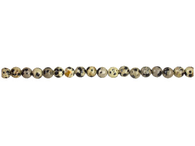Perline Rotonde Semipreziose, Filo Di 40 Cm, 6 Mm, Diaspro, Dalmata