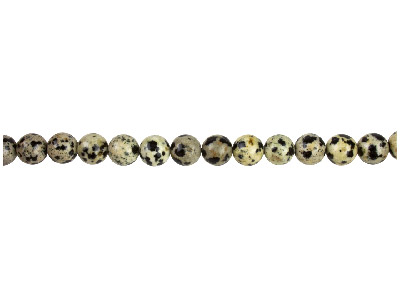 Perline Rotonde Semipreziose, Filo Di 38-39 Cm, 8 Mm, Diaspro, Dalmata
