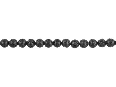 Perline Rotonde Semipreziose, Filo Di 40 Cm, 8 Mm, Lava, Nero - Immagine Standard - 1