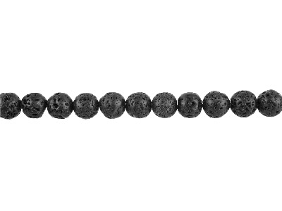 Pietra Lavica, Pietra Rotonda Fine 10 Mm, Filo Da 40 Cm - Immagine Standard - 1