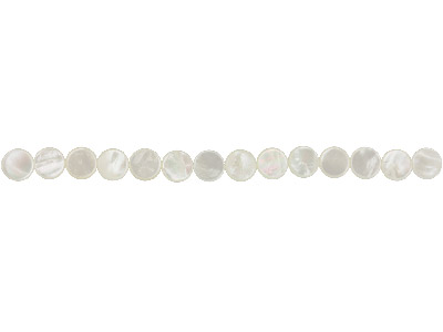 Madreperla, Gemma Piatta Rotonda 10x 3 Mm, Filo Da 40 Cm