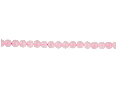 Perline Rotonde Semipreziose, Filo Di 40 Cm, 6 Mm, Quarzo Rosa