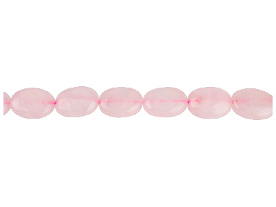 Perline Ovali Piatte Semipreziose, Filo Di 40 Cm, 12 X 16 Mm, Quarzo Rosa - Immagine Standard - 1