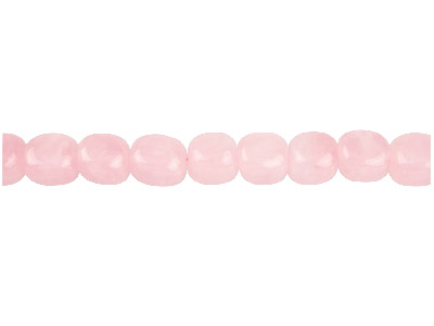 Perline A Forma Di Pepita Semipreziose, Filo Di 40 Cm, 10 X 12 Mm, Quarzo Rosa - Immagine Standard - 1