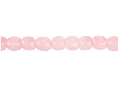 Quarzo Rosa, Pepita Di Pietra Fine 12x 10 Mm, Filo Da 40 Cm - Immagine Standard - 1