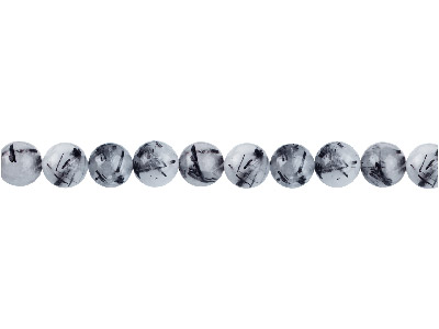 Quarzo Rutilato, Pietra Fine Rotonda 6mm, Filo Da 38-39 Cm - Immagine Standard - 1