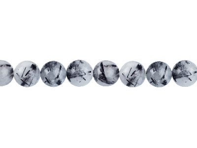 Quarzo Rutilato, Gemma Rotonda 10mm, Filo Di Perle Da 40 Cm - Immagine Standard - 1