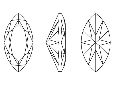 Preciosa Zirconia Cubica, Diamante Marquise, 5 X 2,5 Mm, Bianco - Immagine Standard - 2