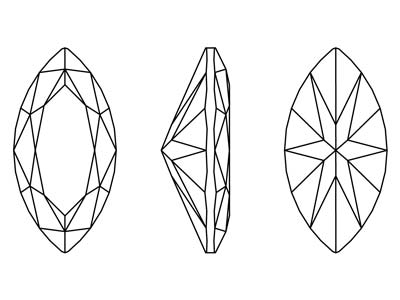 Ossido Di Zirconio, Marquise, 5 X 2,50 Mm, Bianco, Preciosa - Immagine Standard - 2